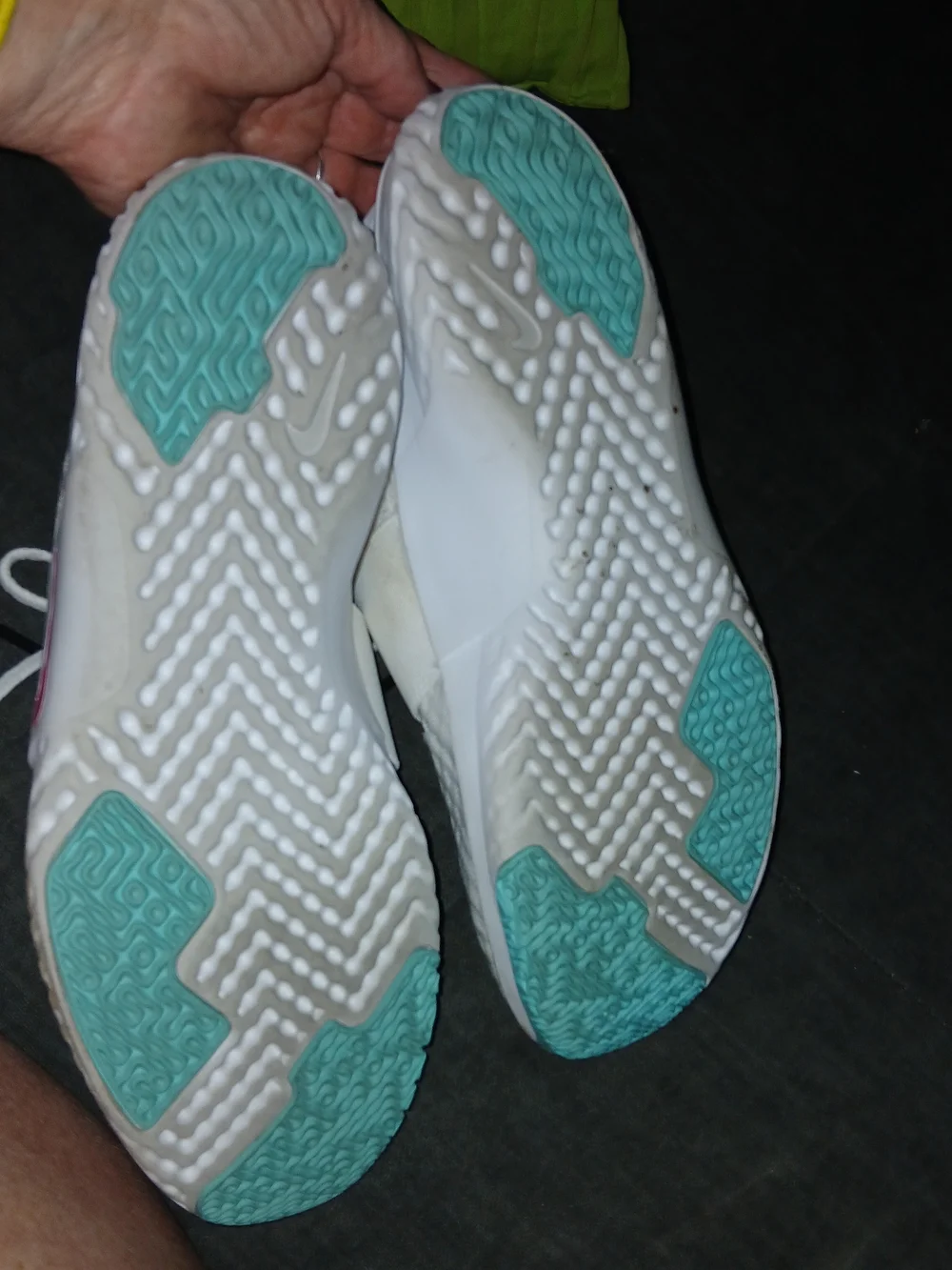 Nike Women’s White Athletic Sneakers with Pink Accents